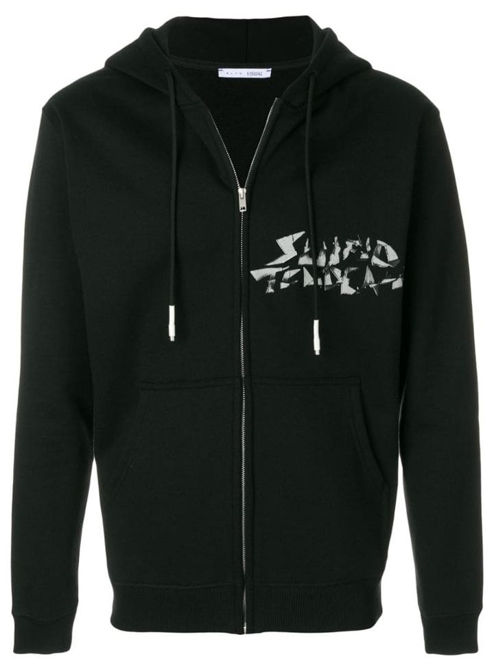 1017 Alyx 9sm Printed Zipped Hoodie - Black
