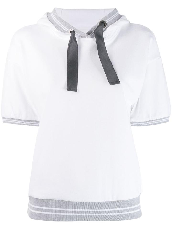 Eleventy Drawstring Hood Jumper - White