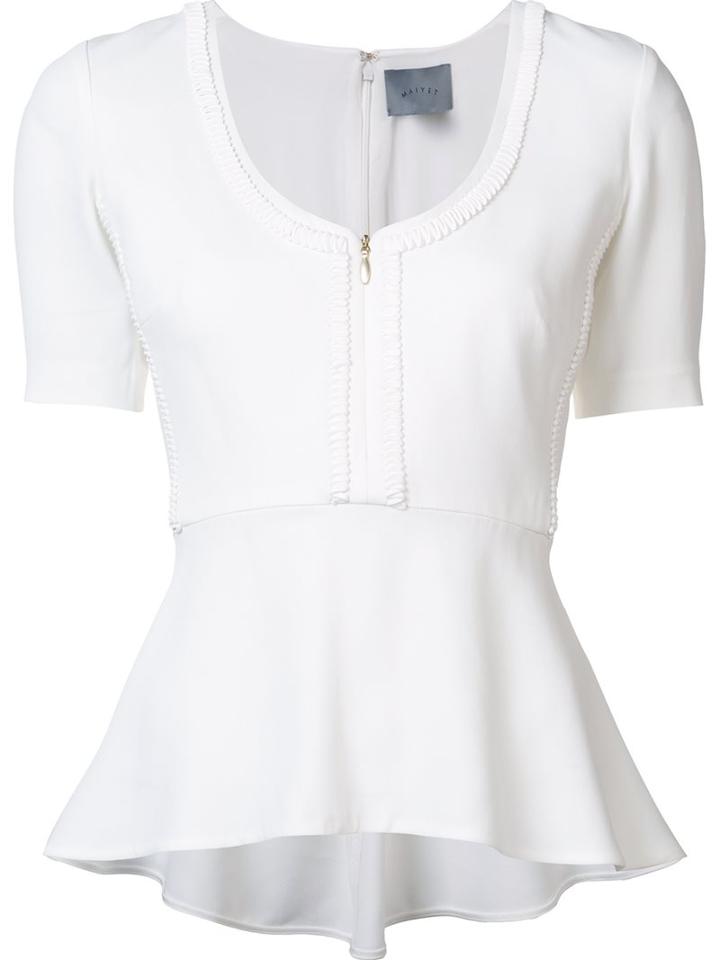 Maiyet Peplum Hem Top, Women's, Size: 8, White, Viscose