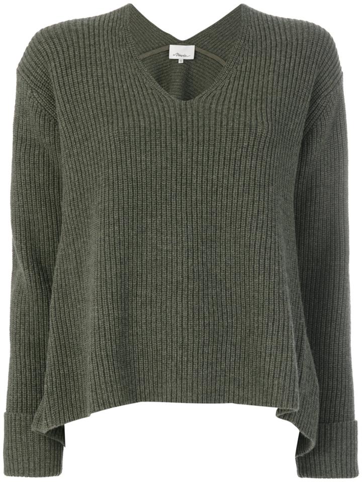 3.1 Phillip Lim Knit V-neck Jumper - Green