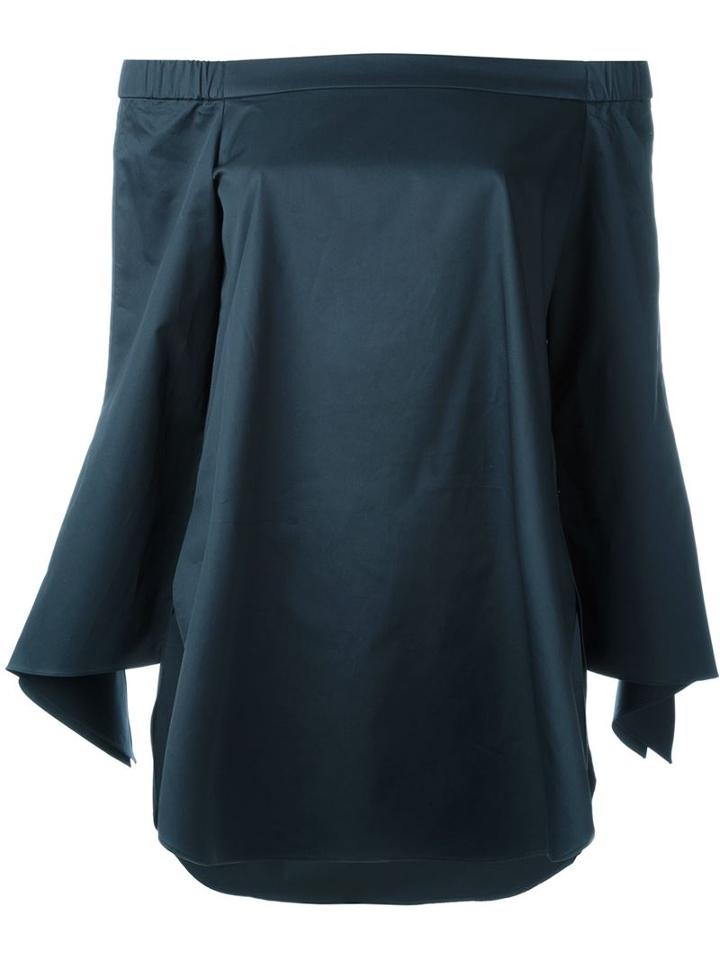 Tibi Ruffle Sleeve Off-shoulder Blouse