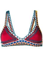 Kiini Embroidered Soley Bikini Top - Multicolour