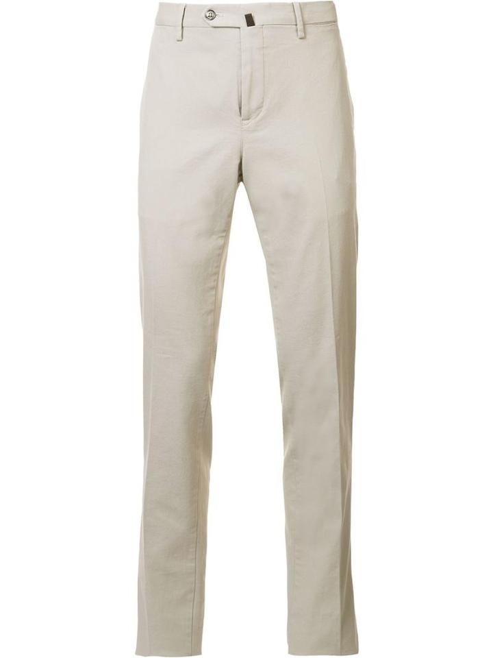 Pt01 Tailored Straight Fit Trousers, Men's, Size: 50, Nude/neutrals, Cotton
