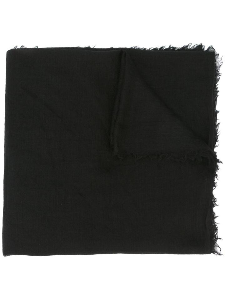 Rick Owens Frayed Scarf, Women's, Black, Silk/cashmere