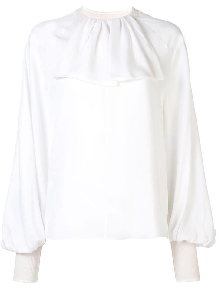 Loewe Lavaliere Rib Collar Blouse - White