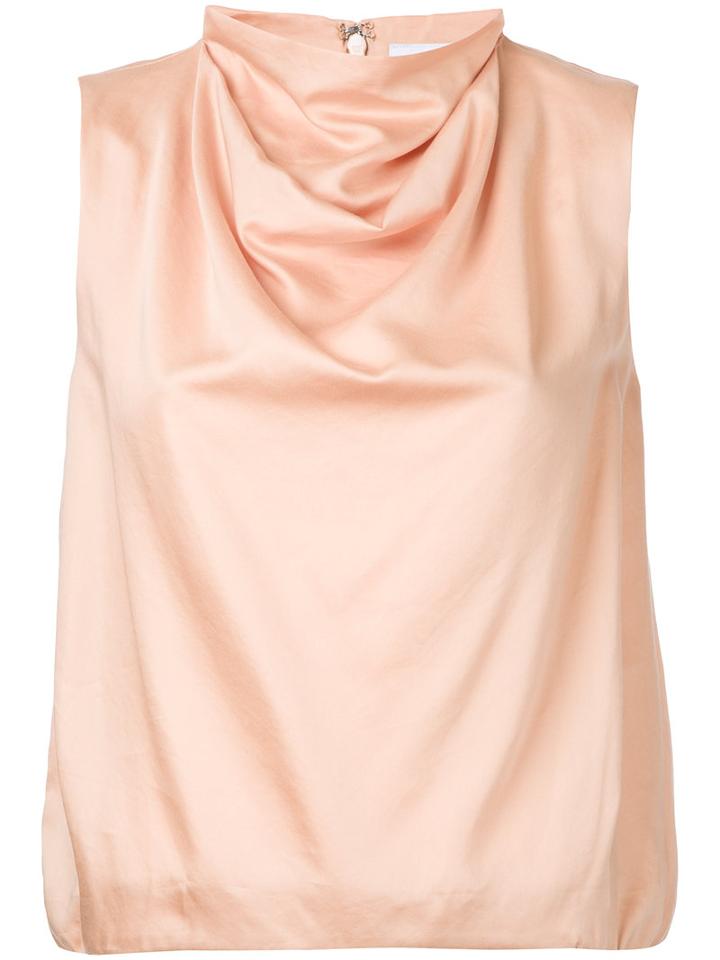 08sircus Draped Neck Top, Women's, Size: 36, Pink/purple, Cotton/cupro