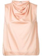 08sircus Draped Neck Top, Women's, Size: 36, Pink/purple, Cotton/cupro