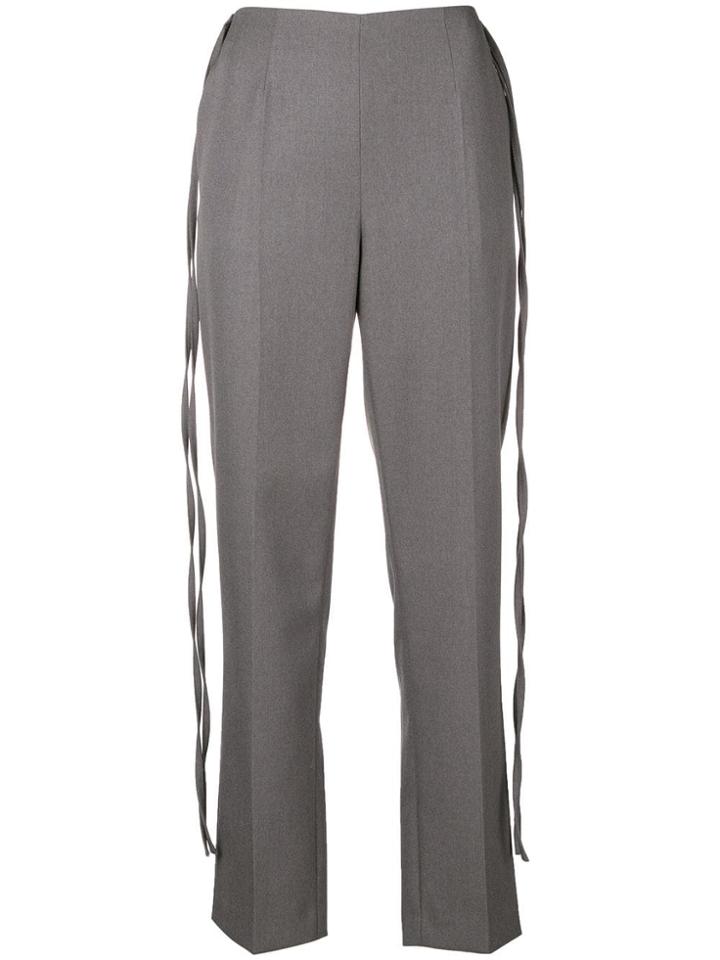 Mm6 Maison Margiela Side Ribbon Tailored Trousers - Grey