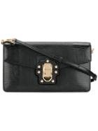 Dolce & Gabbana - Croc-effect Shoulder Bag - Women - Calf Leather - One Size, Black, Calf Leather