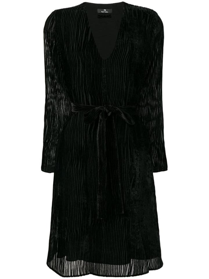 Ps Paul Smith Ribbed-design Evening Dress - Black