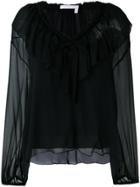 See By Chloé V-neck Ruffle Blouse - Black