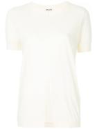 Aalto Fine Knit Slit Front T-shirt - White
