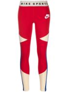 Nike Colour-block Leggings - Red