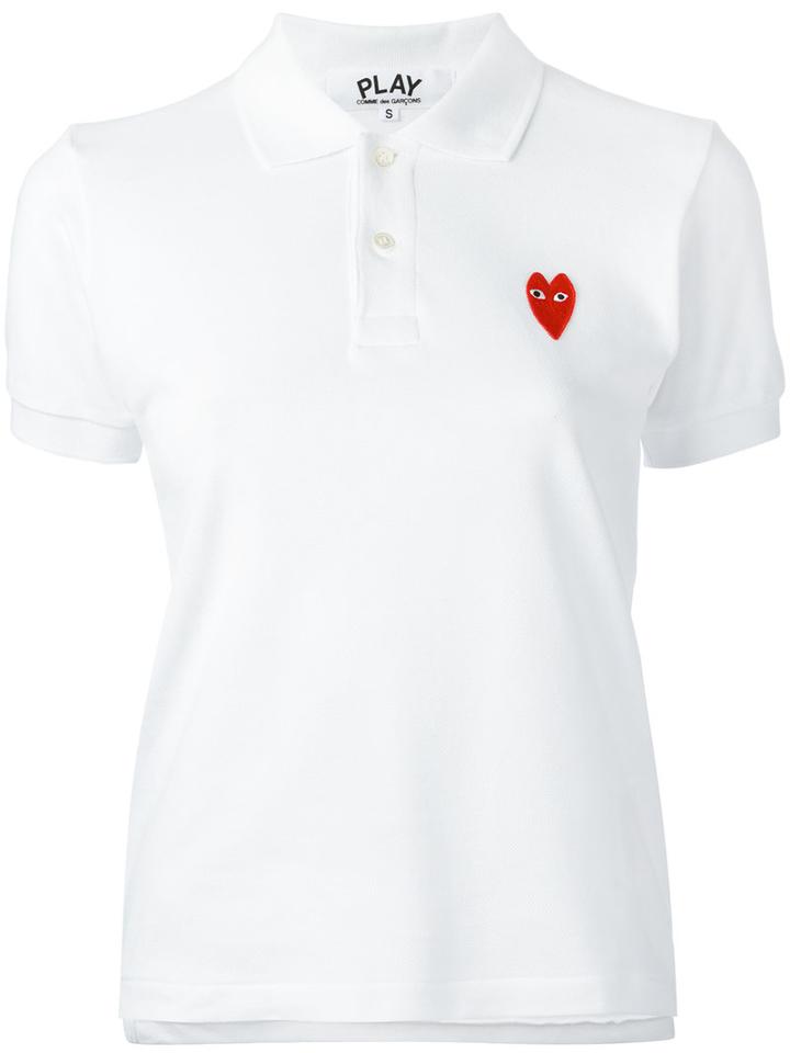 Comme Des Garçons Play Logo Stamp Top, Women's, Size: Large, White, Cotton