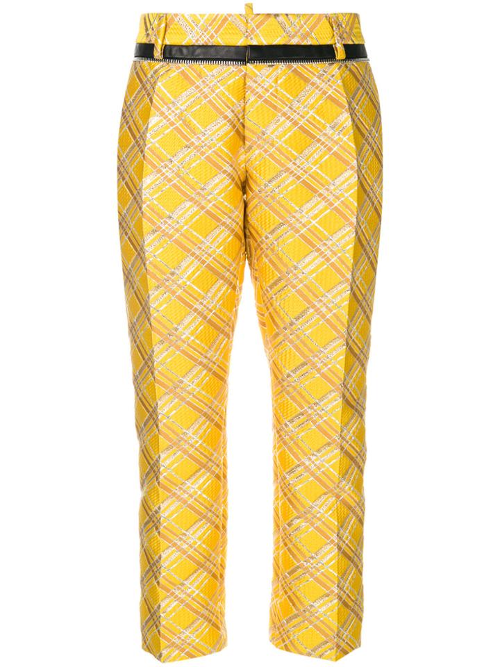 Dsquared2 Checked Trousers - Yellow & Orange