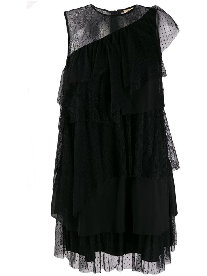 Liu Jo Ruffled Lace Dress - Black