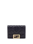 Fendi Monogram Pattern Wallet - Black