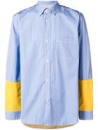 Junya Watanabe Man Striped Panel Shirt - Blue