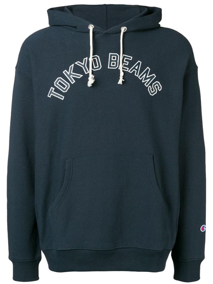Champion Logo Print Hoodie - Blue
