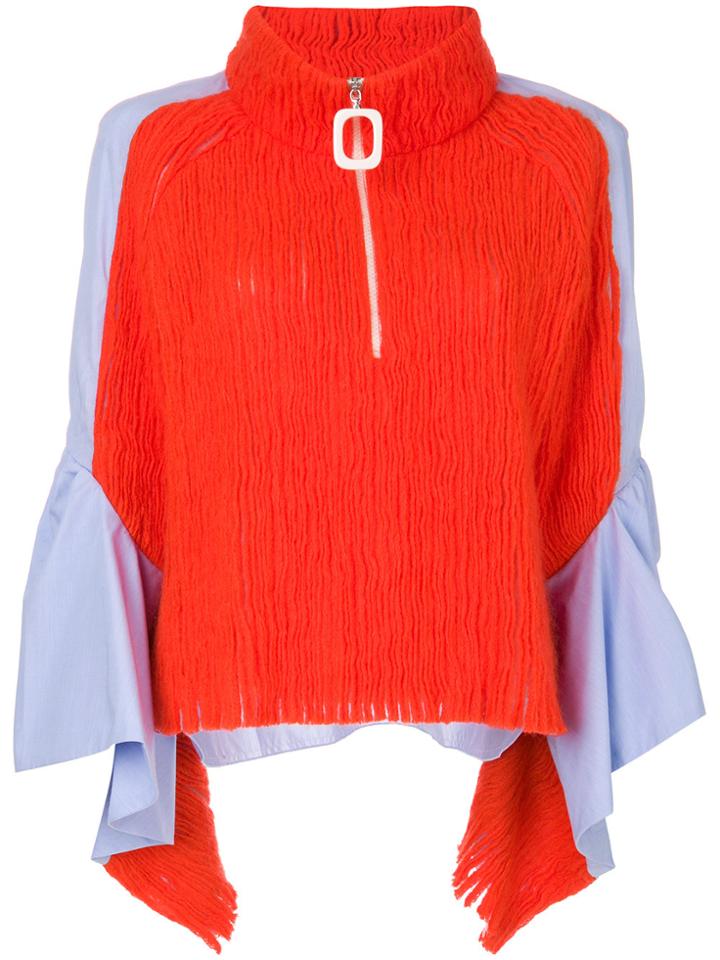 Aviù Draped Sleeves Blouse - Yellow & Orange