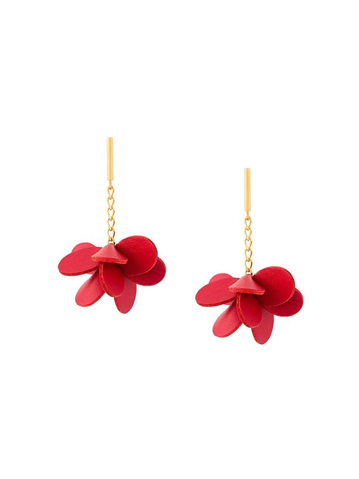 Marni Flower Drop Earrings, Women's, Red