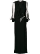 Lanvin Embellished Draped Gown - Black