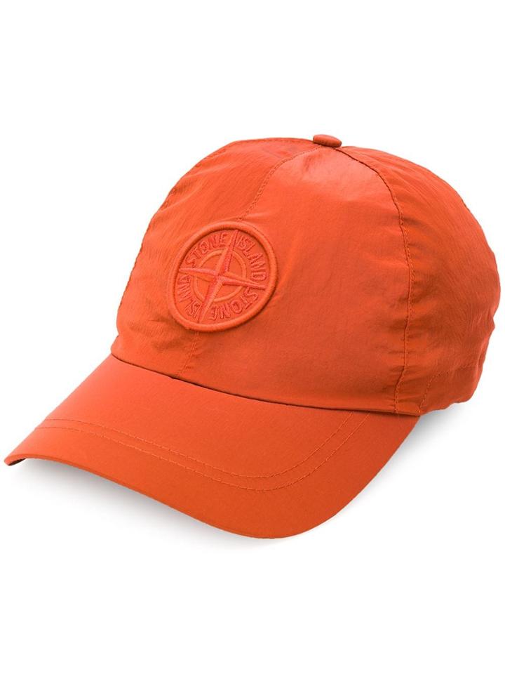 Stone Island Embroidered Logo Baseball Cap - Orange