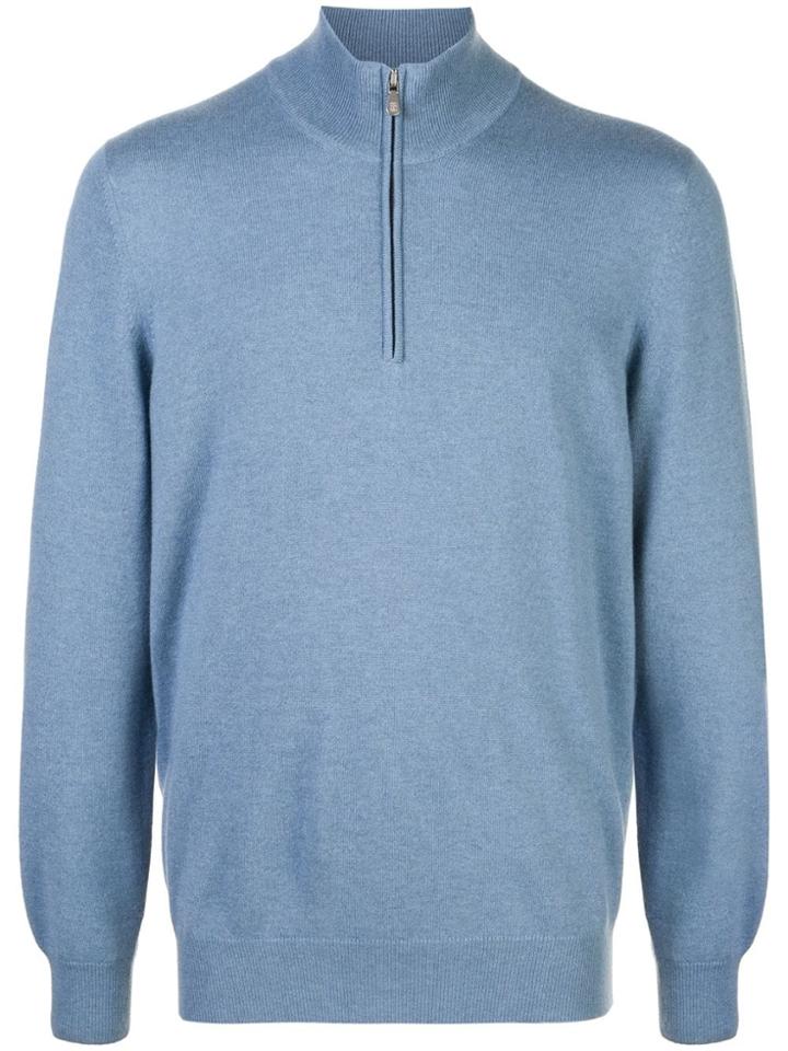 Brunello Cucinelli Cashmere Half-zip Jumper - Blue