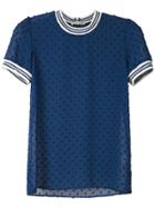 Martha Medeiros Eduarda Polka Dots Textured Blouse - Blue