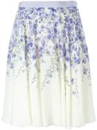 Giambattista Valli Orchid Print Skirt, Women's, Size: 48, Pink/purple, Silk/cotton/viscose