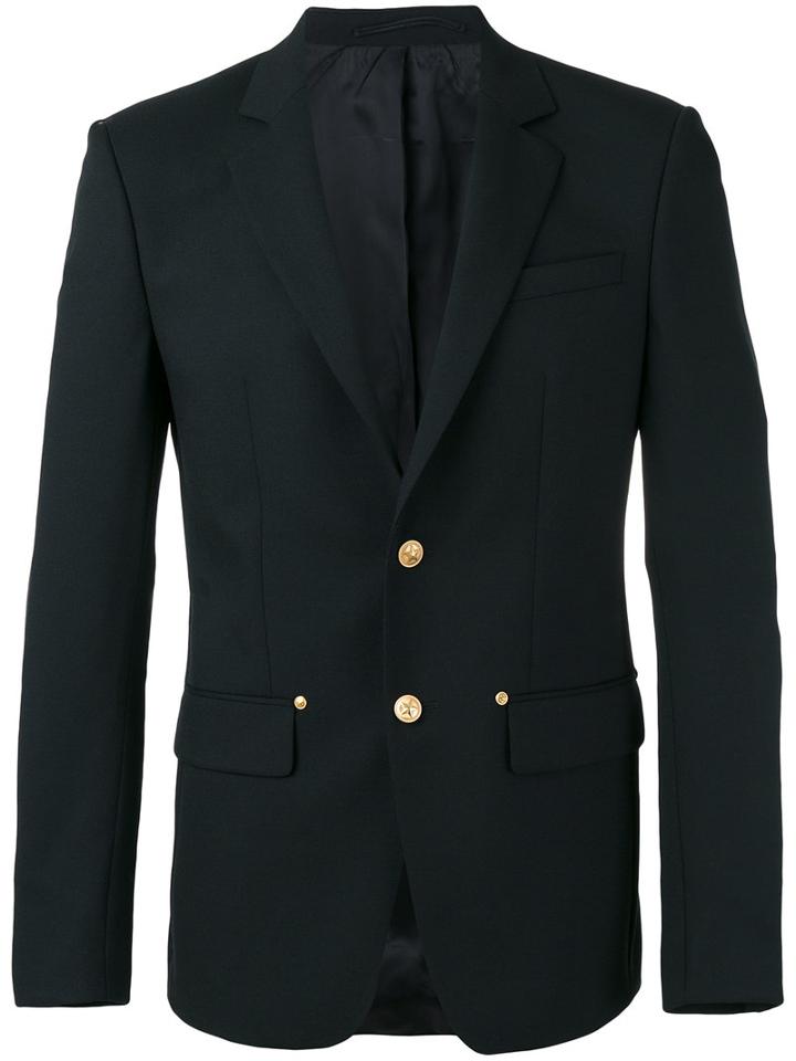 Givenchy Star Button Classic Blazer, Men's, Size: 50, Black, Wool/mohair/cupro/cotton