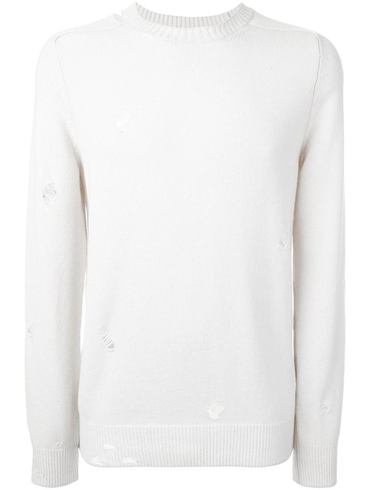Alexander Mcqueen Distressed Jumper, Men's, Size: Large, Nude/neutrals, Cashmere