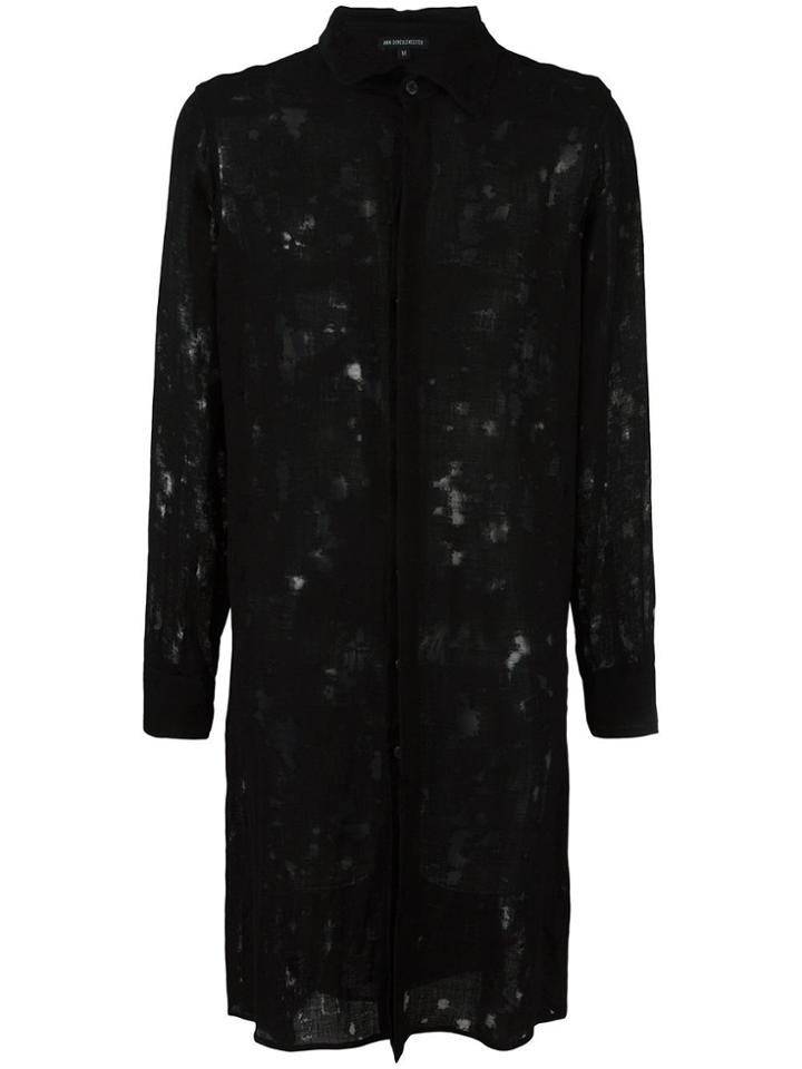 Ann Demeulemeester Elongated Lace Shirt - Black
