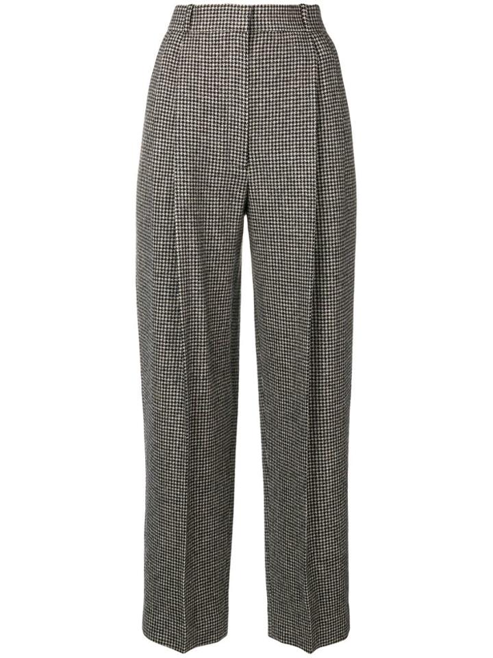 The Row Nica Houndstooth Trousers - Black