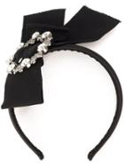 Dolce & Gabbana Embellished Bow Headband, Women's, Black, Acetate/cotton/polyester/brass