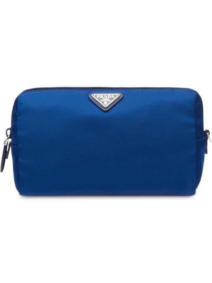 Prada Zip Around Cosmetic Pouch - Blue