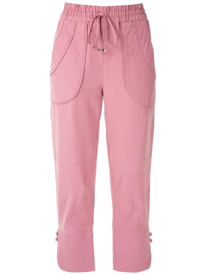 Cruise Matelassé Cropped Trousers - Pink