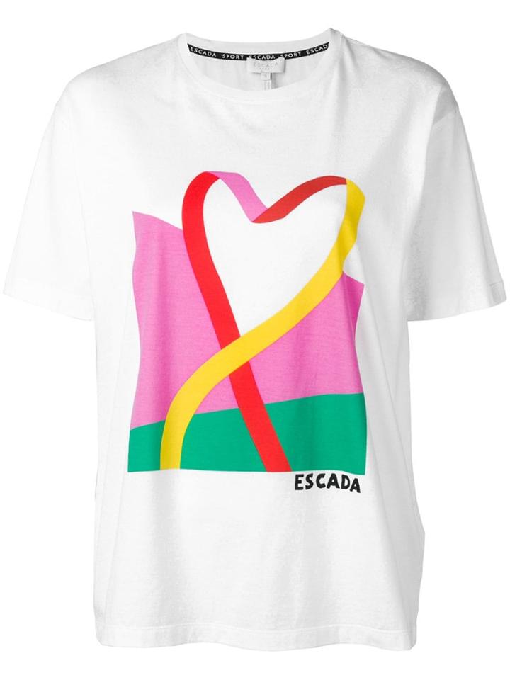 Escada Sport Printed Round Neck T-shirt - White