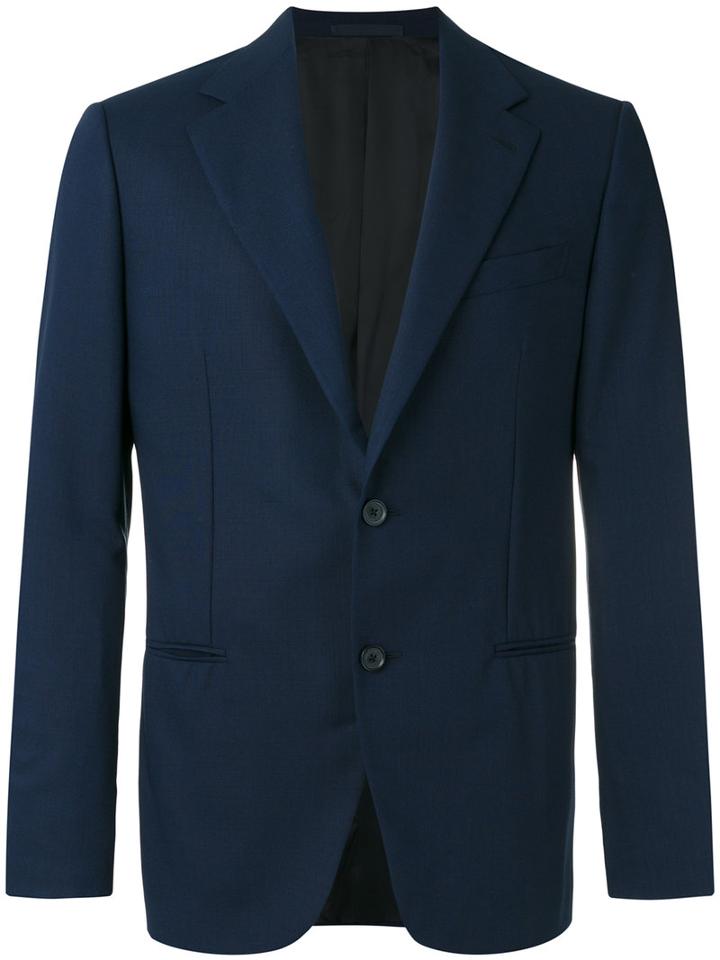 Caruso - Smart Buttoned Blazer - Men - Cupro/wool - 50, Blue, Cupro/wool