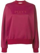 Emilio Pucci Crystal Embellished Logo Sweatshirt - Red