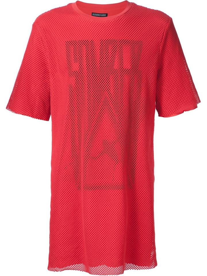 Alexandre Plokhov 'somber Mesh' T-shirt, Men's, Size: 48, Red, Cotton/spandex/elastane
