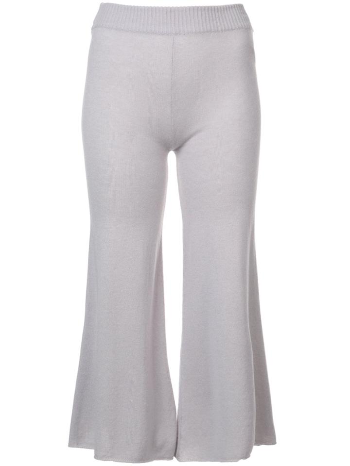 Ryan Roche Cropped Flared Trousers - Grey