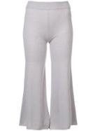 Ryan Roche Cropped Flared Trousers - Grey