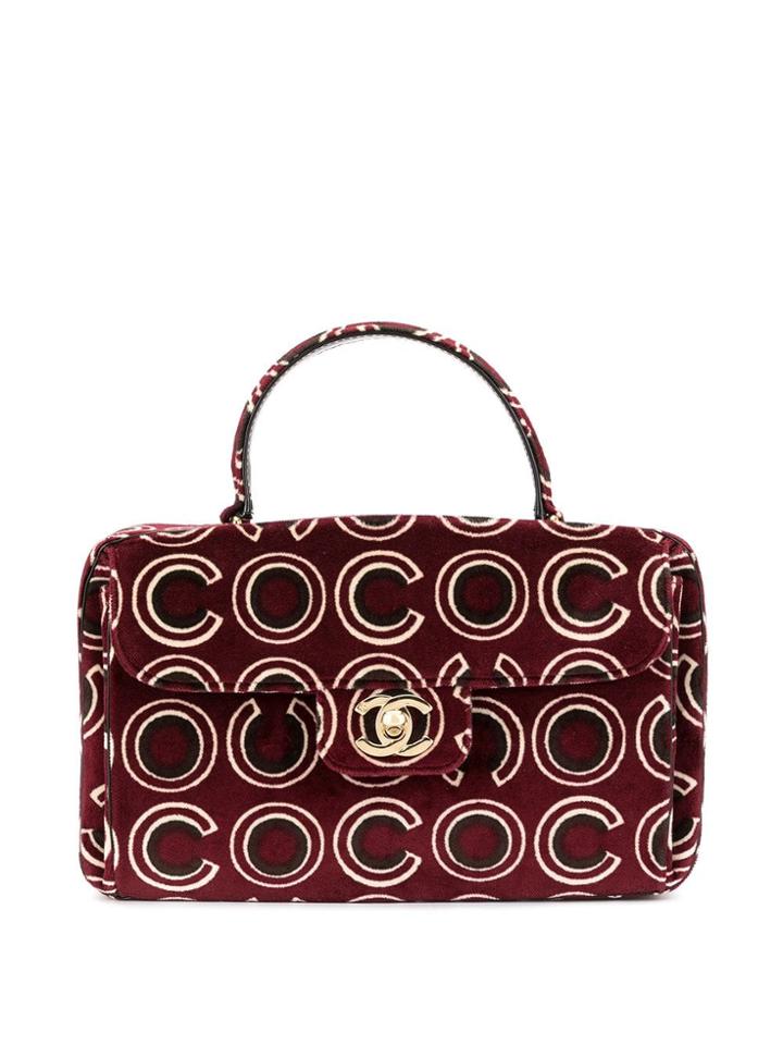Chanel Pre-owned Cc Velvet Hand Bag - Red