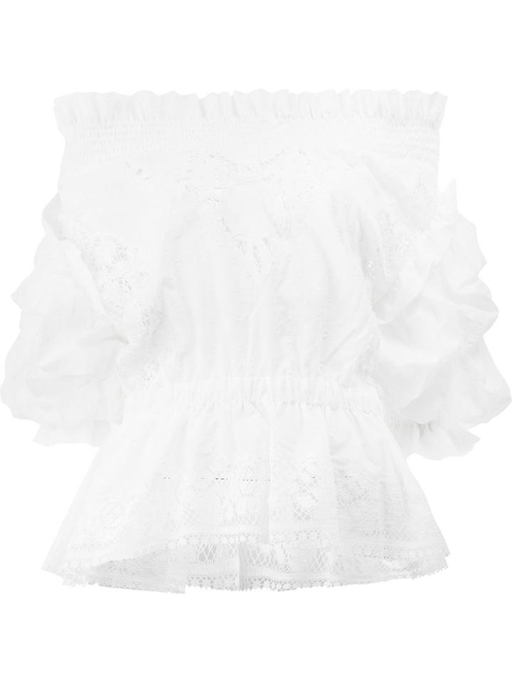 Faith Connexion - Off Shoulder Blouse - Women - Cotton - S, White, Cotton