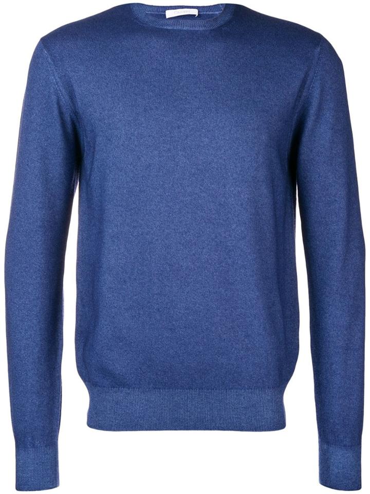 Cruciani Long-sleeve Fitted Sweater - Blue