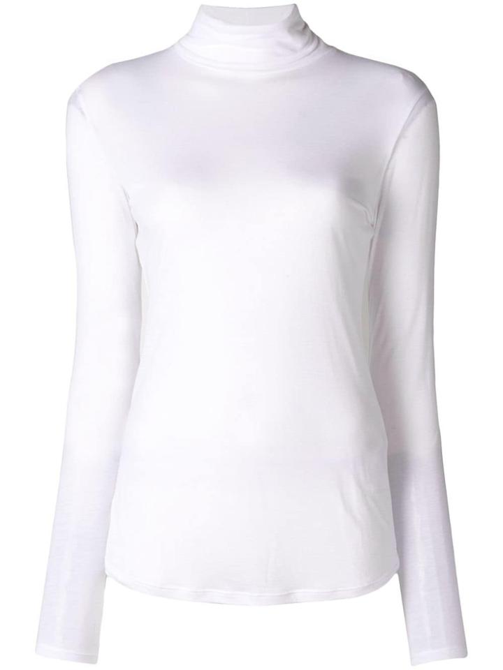 Closed Turtleneck Top - White