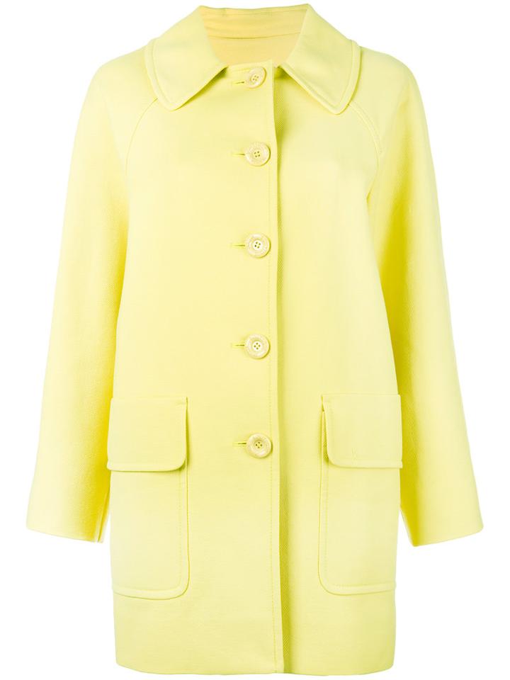 Boutique Moschino Single Breasted Coat, Women's, Size: 42, Yellow/orange, Cotton/other Fibres