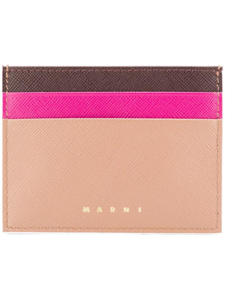 Marni Colour Blocked Card Holder - Neutrals
