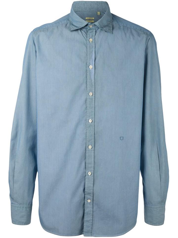 Massimo Alba Striped Button Down Shirt, Men's, Size: Xl, Blue, Cotton